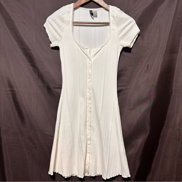 Divided Ivory Button-Front Mini Dress XS - Picture 1 of 4